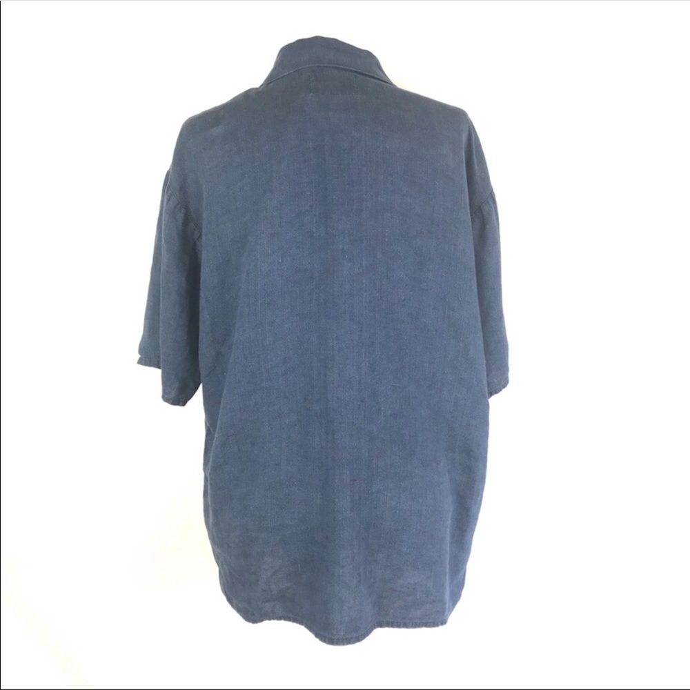 Flax Jeanne Engelhart Short Sleeve Linen Shirt Sm - Picture 5 of 7
